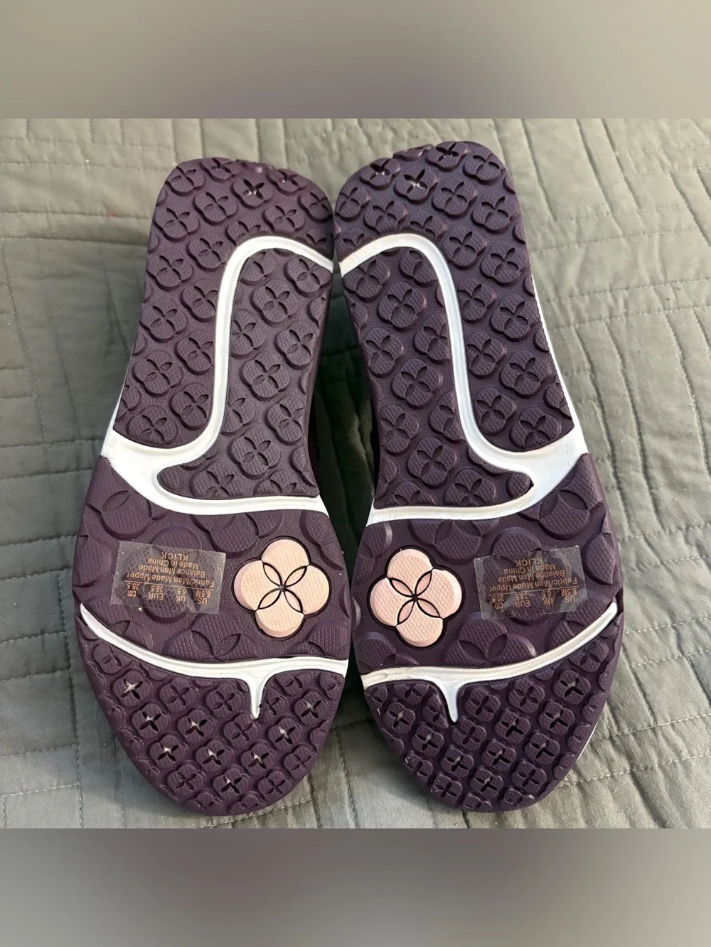 Ryka Women's Slip-On Athletic Shoe in Plum with Pink Trim